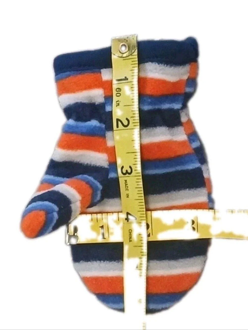 Toby NYC Infant Toddler Hat and Mittens Set Navy Stripes Double Layer Fleece